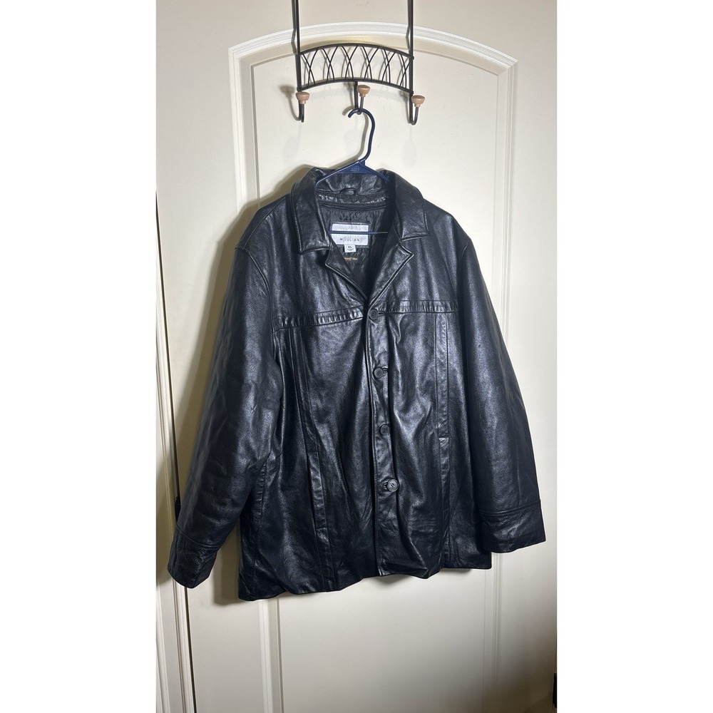 Wilson's Leather 'M. Julian' Jacket Coat‎ Lined Full Zip Men's XL Vintage Black